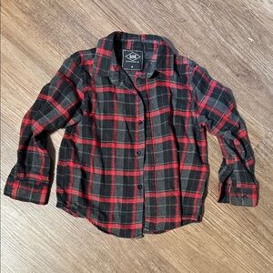 ROK Kids Plaid Button-Up Shirt - Black and Red